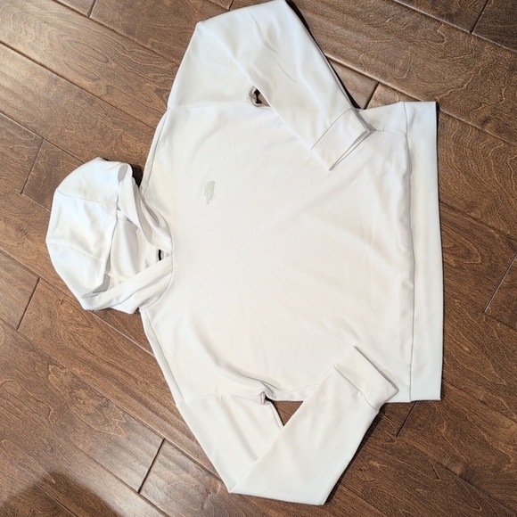 VGUC The North Face Lightweight Hip Length Pullover Hoodie White Size L - Picture 1 of 6